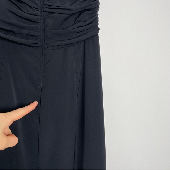 Abercrombie & Fitch Off The Shoulder Ruched Midi Dress Black Size Medium - Picture 9 of 16